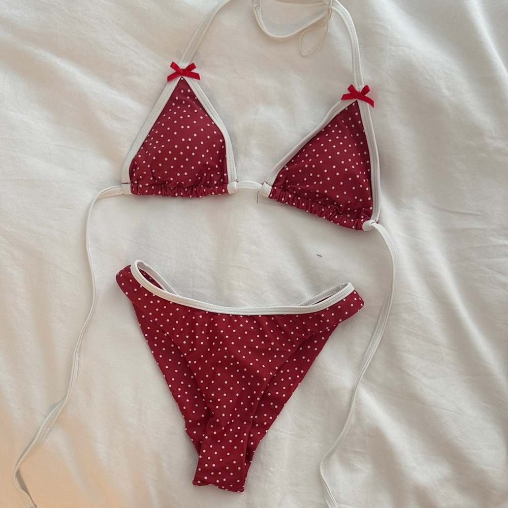 Red Polka Dot Bikini Set